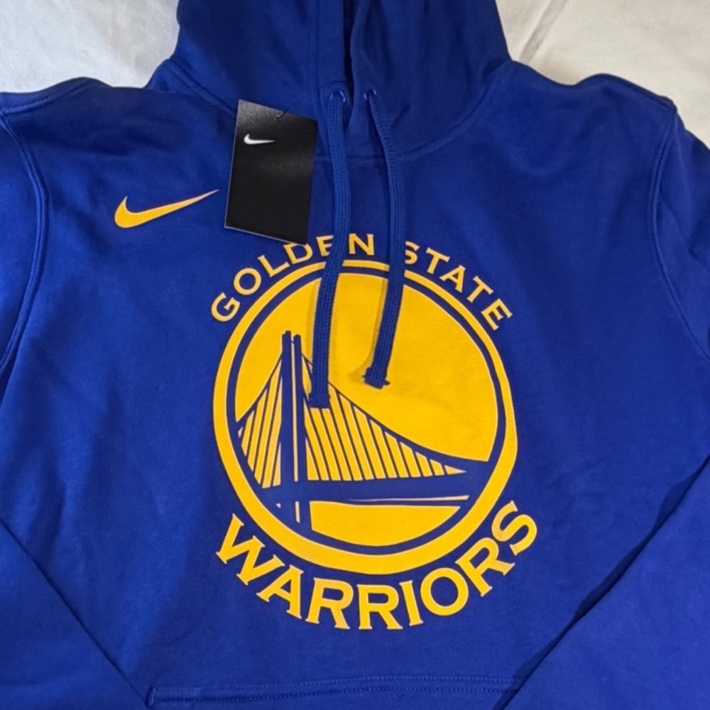 Nike Golden State Warriors Hoodie Mens Large Blue NBA Pullover NEW WITH TAGS J8